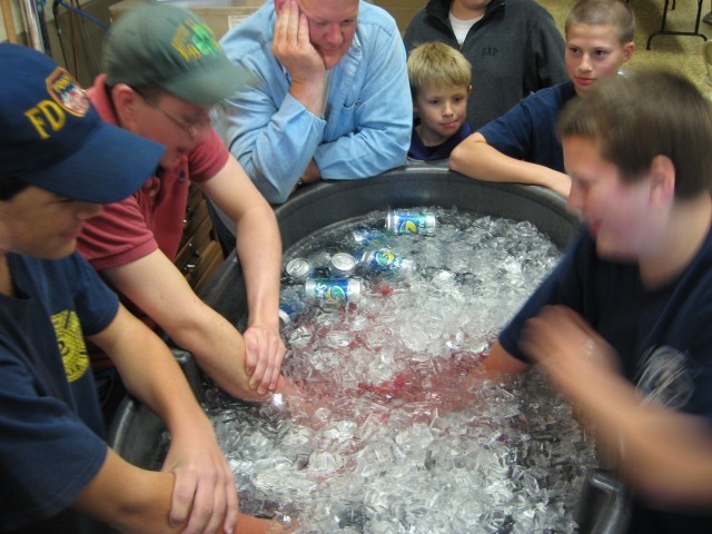 Family Appreciation Day, 2007. Watching three people get frostbite.