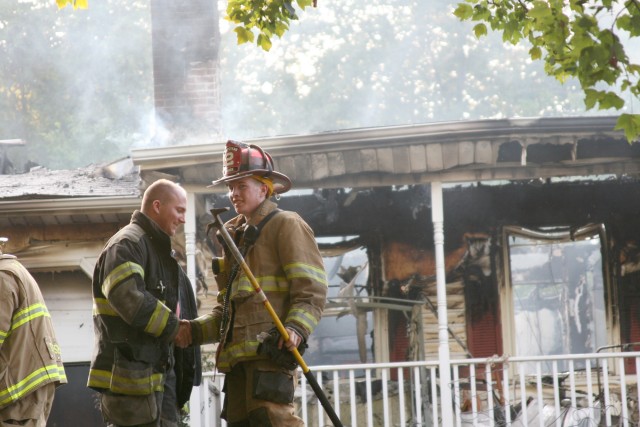 A reunion on the fireground.