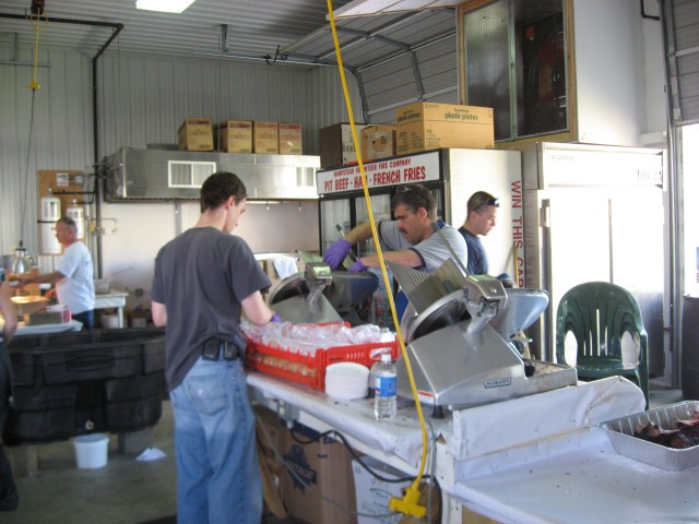 Hampstead Day, 2008.  Non-stop action in the Pit Beef stand.