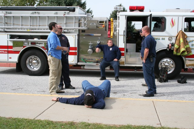 They worked very hard at the school today. Fire Prevention Week 2006